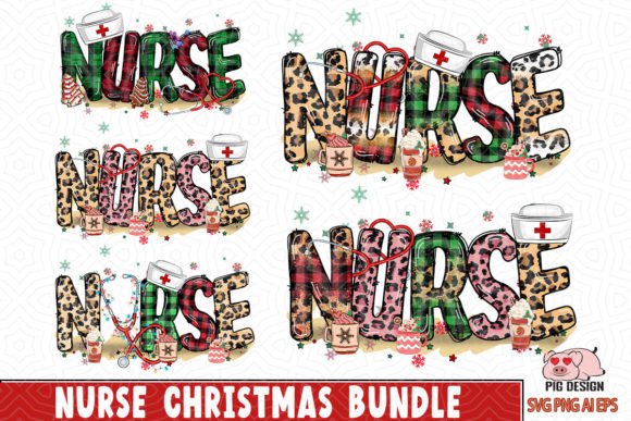 Nurse Christmas Sublimation SVG Bundle