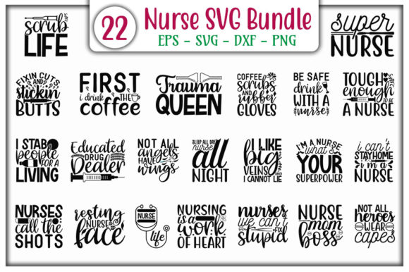 Nurse SVG Quotes Bundle: Designer’s Stitch Test