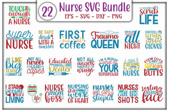 Nurse SVG Quotes Design Bundle